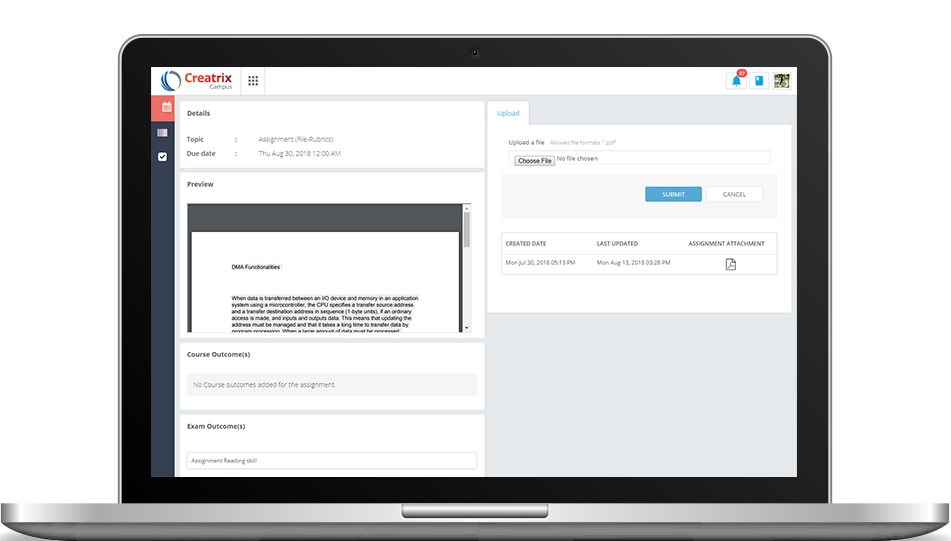 Online assignment management system image